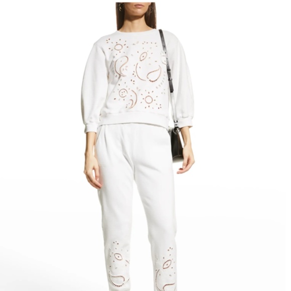 Johnny Was Dani Eyelet Paisley Sweatshirt L - Picture 2 of 15